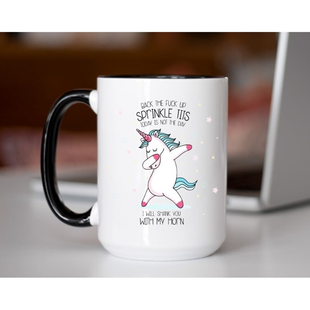 Back‎ The F Up Unicorn Coffee Mug, Adult Humor Coffee Cup